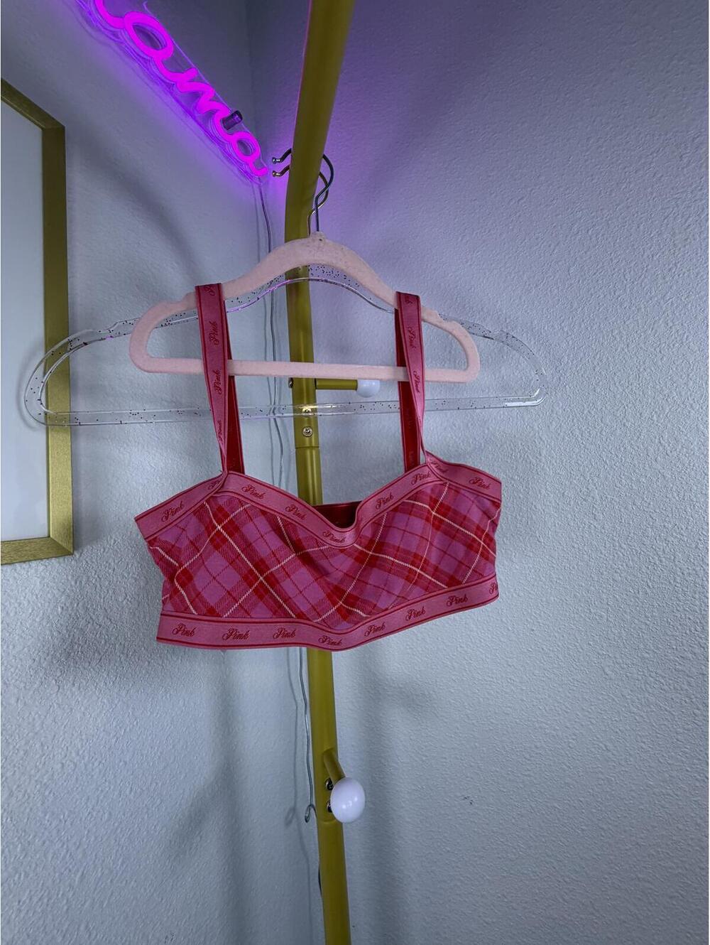 Pink by Victoria's Secret Pink Plaid Bralette - Size XS - LNWOT